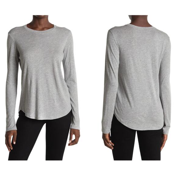 Vince Little Boy Long Sleeve Crew Neck Tee Top in Gray Size XS - Picture 1 of 6